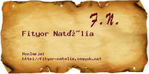 Fityor Natália névjegykártya